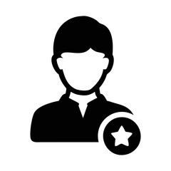Person with added star icon represents favorite user or profile option