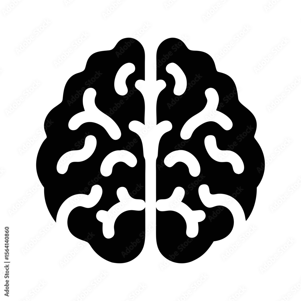 Poster stylized human brain representation depicting intelligence and neurological function in abstract art