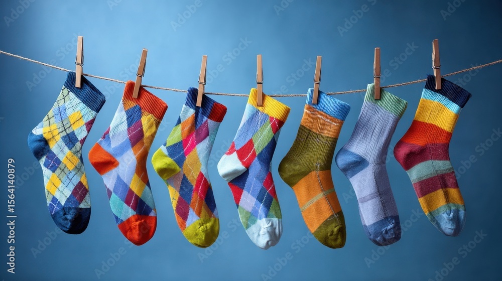 Poster a collection of brightly colored argyle socks each showcasing unique and contrasting patterns is sus