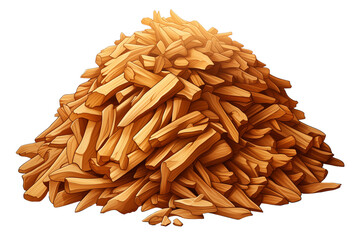 Eco Friendly Design Element: Vector Illustration Of Premium Quality Natural Wood Chips Isolated On Transparent Background for Garden and Creative Projects.