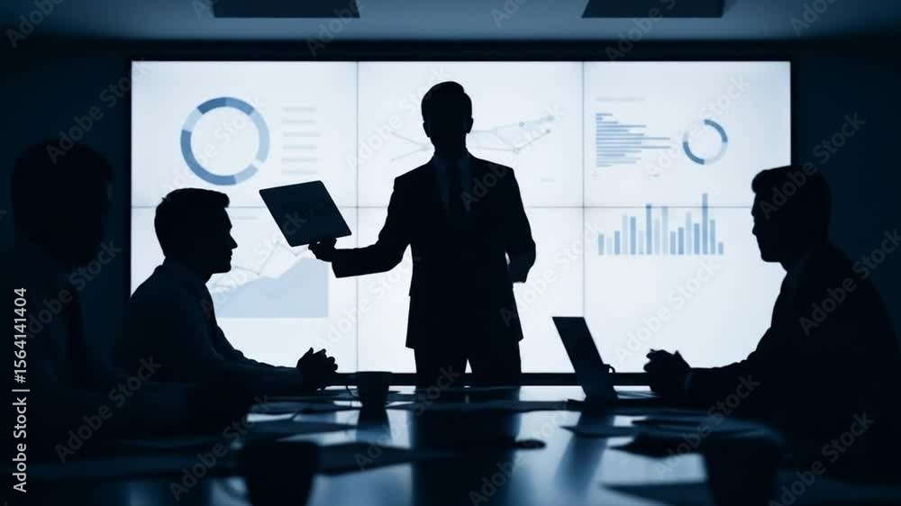 Aufkleber professional team collaboration and dynamic business presentation with visual data analysis in