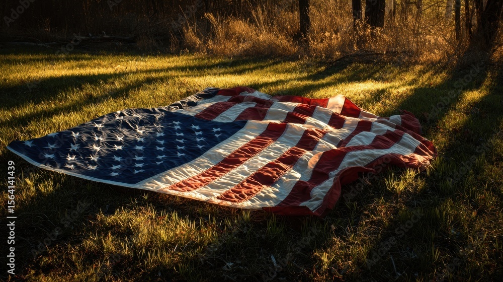 Poster the flag dances playfully in the wind casting soft shadows on the ground below while the suns rays h