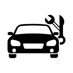 Car repair logo with wrenches representing automotive service and maintenance