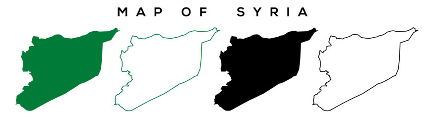 Syria  Map Vector &ndash; Isolated Country Outline Illustration

