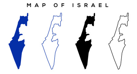 Israel Map Outline &ndash; Minimal Vector