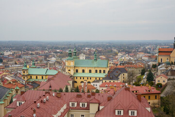 Przemyśl, Subcarpathian, Poland, 30 March 2025: view of the Greek Catholic Archcathedral of St. John the Baptist and the southern part of the old town