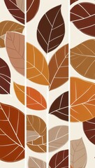 Autumn leaves in vertical panels