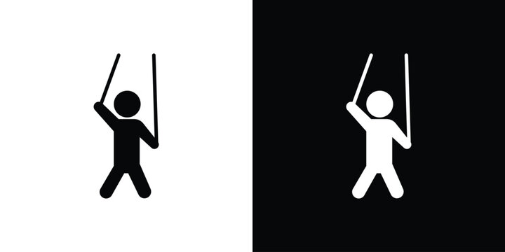 Puppet icon simple flat graphic illustrations. Black and white silhouette vector