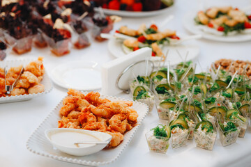 Elegant Buffet Table with Gourmet Appetizers