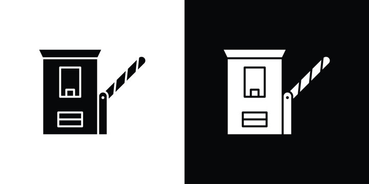 Road toll icon simple flat graphic illustrations. Black and white silhouette vector