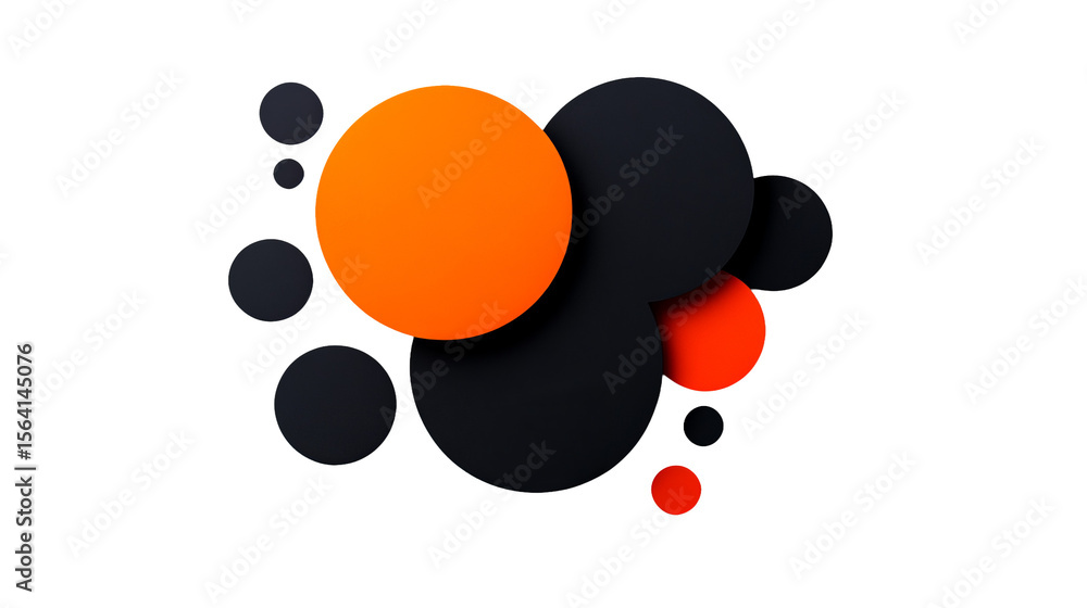 Fototapete abstract circles in orange and colors overlap against a isolated background! - high quality abstract
