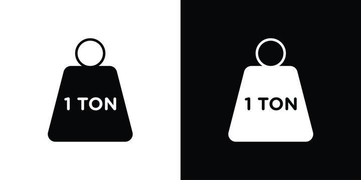 Tonne icon simple flat graphic illustrations. Black and white silhouette vector