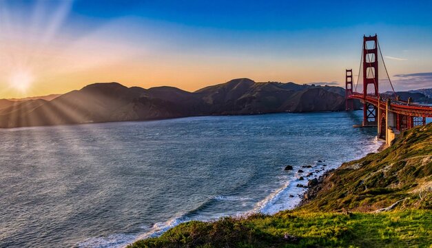 San Franisco golden gate bridge at sunset