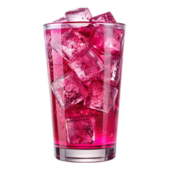 Pink Drink with Ice Cubes Removed Background