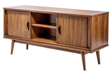 Mid Century Modern Wooden TV Stand with Removed Background