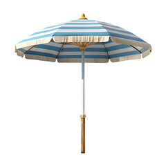 Striped Beach Umbrella with Removed Background