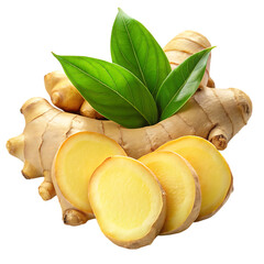Ginger root with leaves removed background