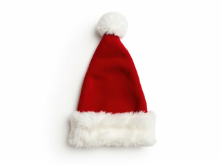 Red Santa Hat on White Background