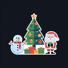 christmas card with santa claus