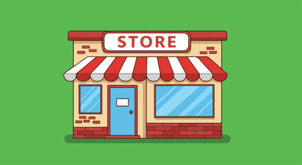 Store front building illustration.