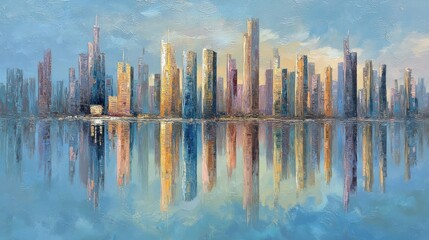 Cityscape Reflection: A Serene Urban Panorama