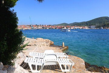 Beautiful beach in Vela Luka, on island Korcula, Croatia.