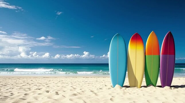 surfboards on the beach