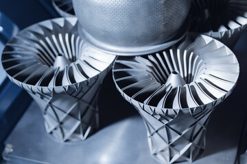 Engine structure printed on laser 3D printer powder metal