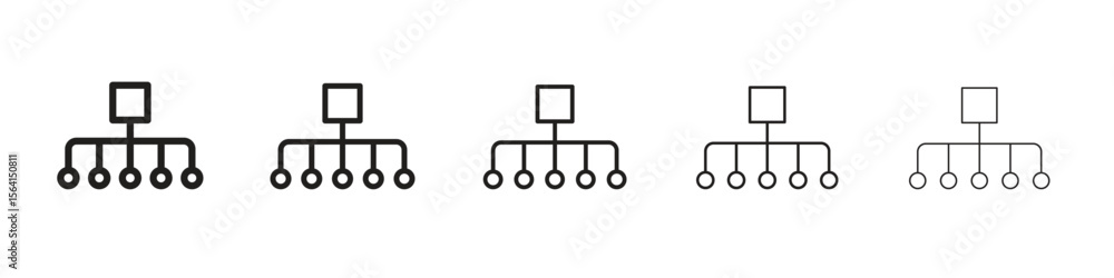 Poster classification icon design in thin editable stroke style for graphic work