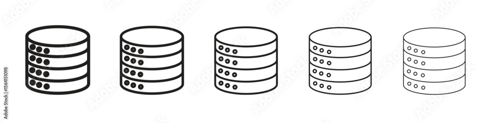 Poster cylinder database icon design in thin editable stroke style for graphic work