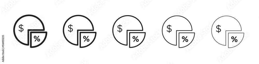 Poster dividend yield icon design in thin editable stroke style for graphic work