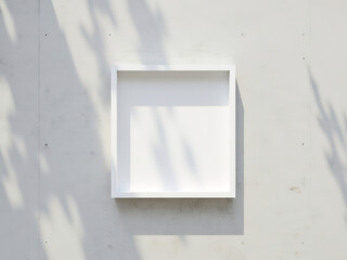 Minimalist White Frame on Concrete Wall