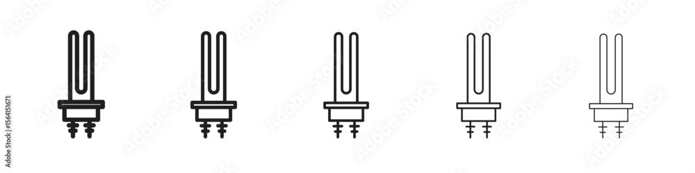 Poster heating element icon design in thin editable stroke style for graphic work