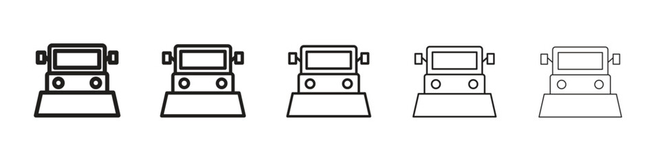 Snowplow icon design in thin editable stroke style for graphic work