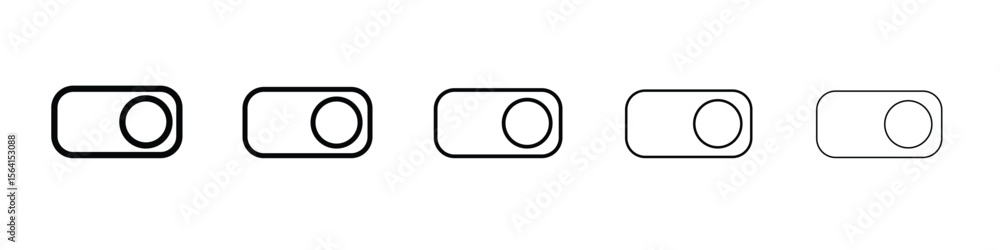 Poster switch icon design in thin editable stroke style for graphic work