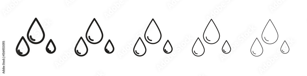 Poster tear drop icon design in thin editable stroke style for graphic work