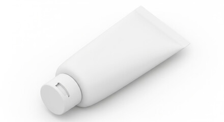 Blank white cosmetic bottle mockup, 3d rendering isolated on white background. Created using generative AI tools
