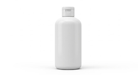 Blank white cosmetic bottle mockup, 3d rendering isolated on white background. Created using generative AI tools
