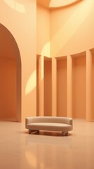 Elegant Minimalist Interior: Abstract Warm Lighting Design