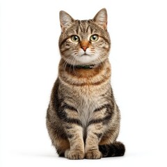 Obraz premium A cat is sitting on a white background