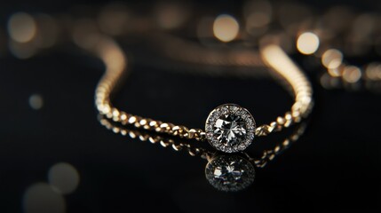 Close up gold diamond ring