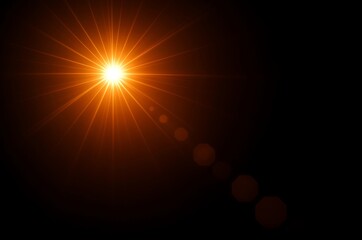 Obraz premium Radiant Sunburst Glowing Light Flare Effect for Design