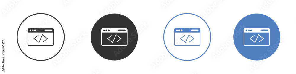 Poster web code icon set. for mobile concept and web design.