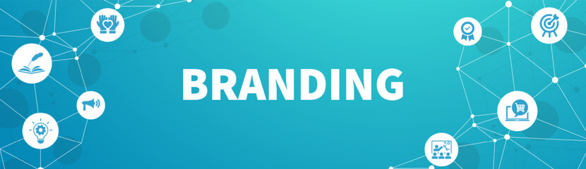 Branding concept. Keywords and editable thin line vector icons.