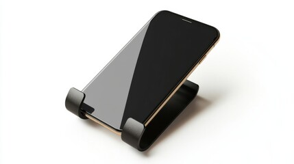 a cell phone is sitting on a stand