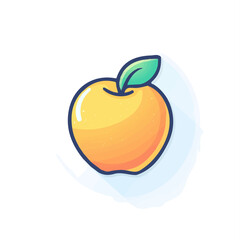 My A Simple flat 2D illustration yellow apple isolated on transparent background, vector, flat design, animation design, simple flat 2D icon, clipart, flat 2D vector
