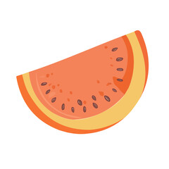 My A Simple flat 2D illustration watermelon slice isolated on transparent background, vector, flat design, animation design, simple flat 2D icon, clipart, flat 2D vector, design by me