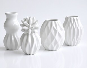 white ceramic vase on white background