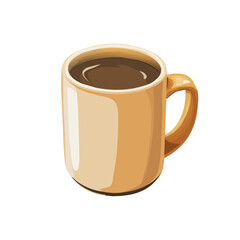 My A Simple flat 2D illustration coffee mug isolated on transparent background, vector, flat design, animation design, simple flat 2D icon, clipart, flat 2D vector, design by me. vector icon