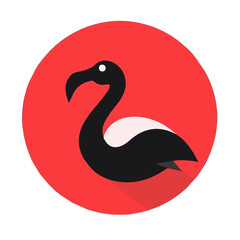 My A Simple flat 2D illustration flamingo isolated on transparent background, vector, flat design, animation design, simple flat 2D icon, clipart, flat 2D vector, design by me. vector icon